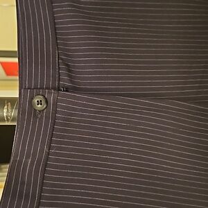 Briggs New York Black Pin Striped Flat Front Pant Slack sz 18w NWT